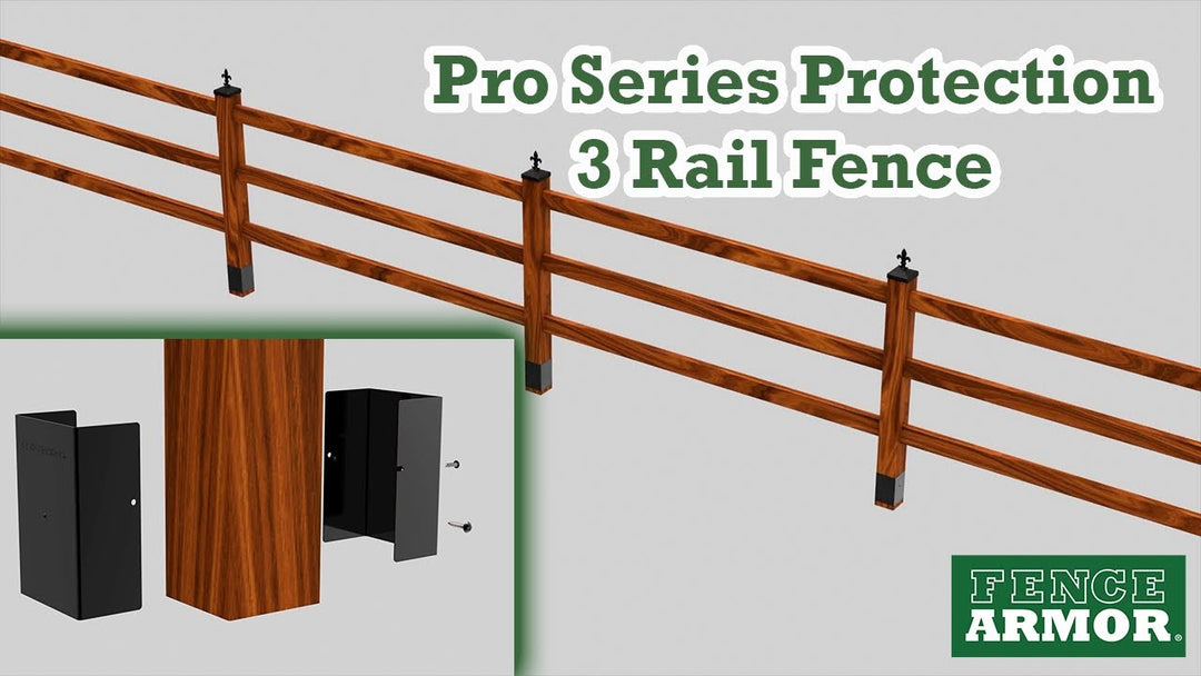 Fence Armor Post Guard - Pro Series Protection on 4x4 3 Rail Fence Post | Fence Armor
