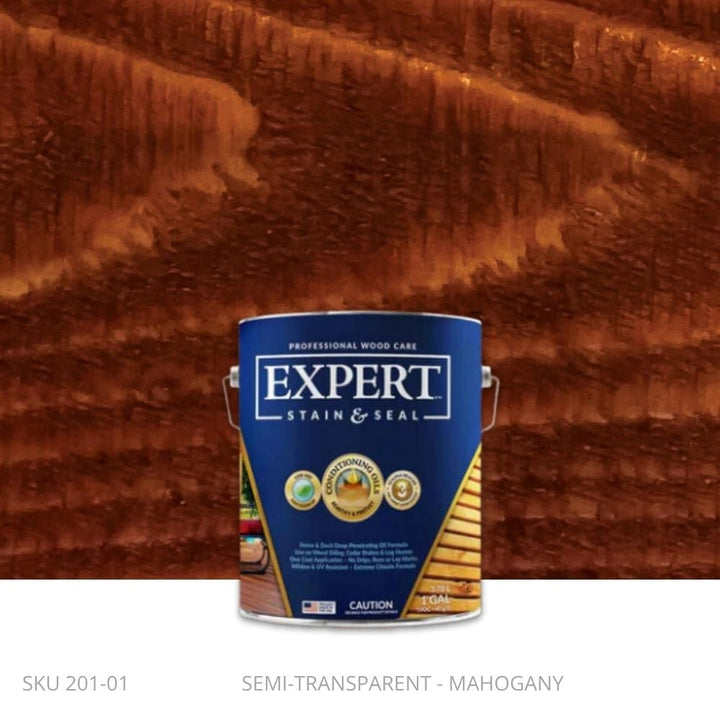 EXPERT Stain & Seal – Semi-Transparent Fence and Deck Stain EXPERT Stain & Seal – Semi-Transparent Fence and Deck Stain 1 Gallon Pail / Mahogany Fence Armor