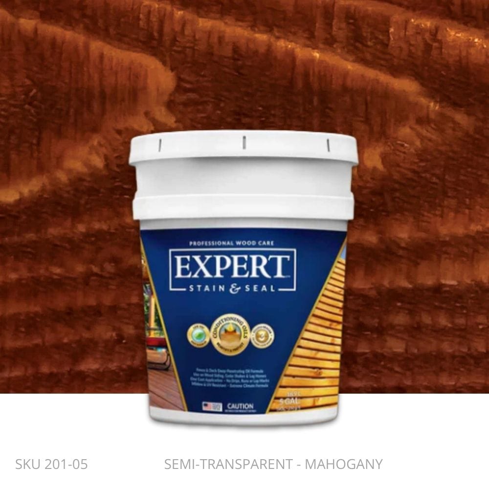 EXPERT Stain & Seal – Semi-Transparent Fence and Deck Stain EXPERT Stain & Seal – Semi-Transparent Fence and Deck Stain 5 Gallon Pail / Mahogany Fence Armor