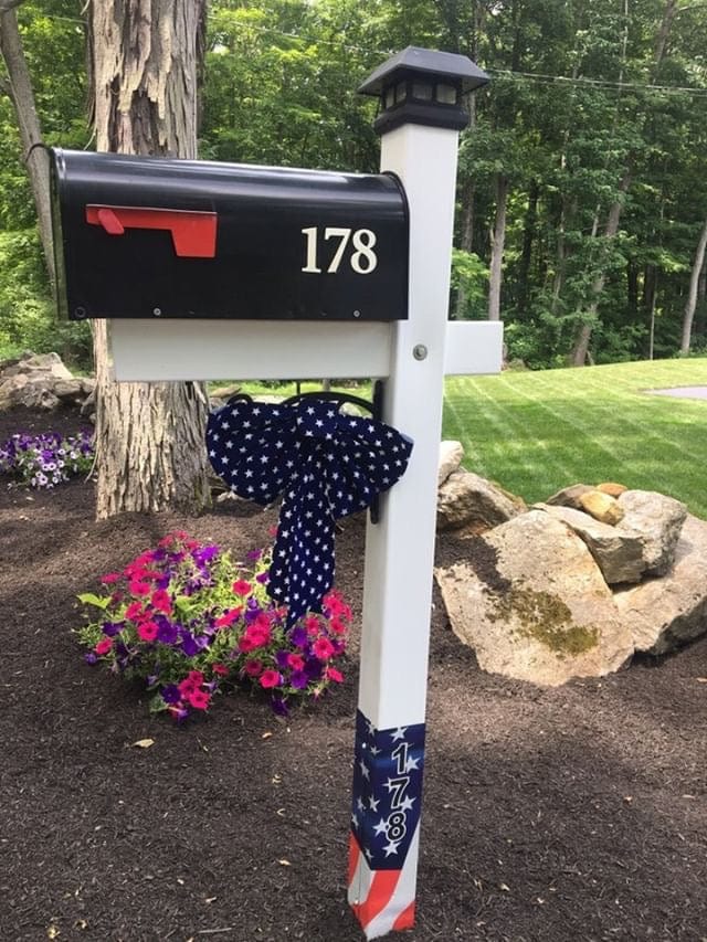 Limited Edition - USA Patriotic PATRIOTIC EDITION, USA Flag, Custom number mailbox post, Protection Fence Armor