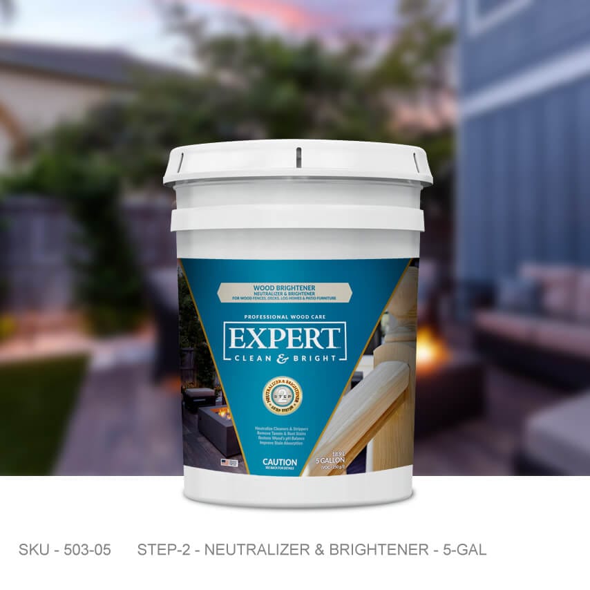 EXPERT Wood Care - Wood Brightener EXPERT Wood Care - Wood Brightener 5 Gallons Wood Restoration Products Stain & Seal Experts Store