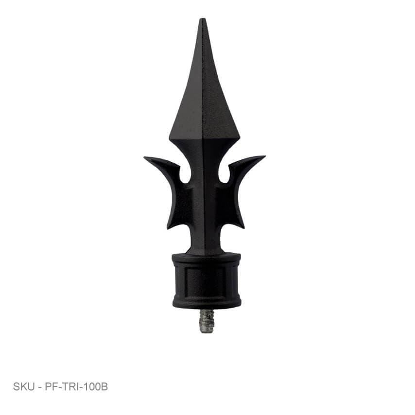 Post Caps Accent Finials – Trident Post Caps Accent Finials – Trident 1.5˝ x .875˝ / 4.125˝ / Textured Black Fence Armor