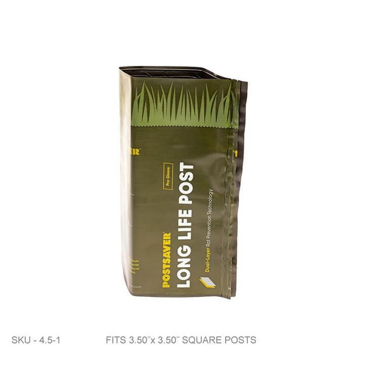 Post Saver Sleeve: Pro-Wrap & Pro-Sleeve Post Saver Sleeve: Pro-Wrap & Pro-Sleeve 4 x 4 Sq. or 4.7" Round - SKU 4.5-1 New-Postsaver - Rot Barrier Fence Armor
