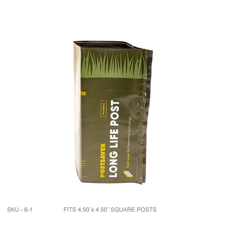 Post Saver Sleeve: Pro-Wrap & Pro-Sleeve Post Saver Sleeve: Pro-Wrap & Pro-Sleeve 4.5" Sq. or 5.5" Round - SKU 6-1 New-Postsaver - Rot Barrier Fence Armor