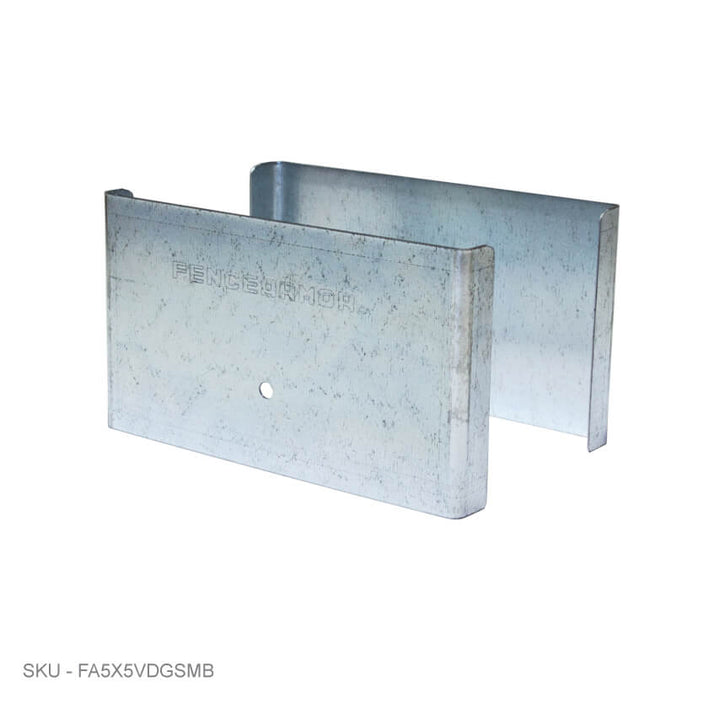 Privacy Fence Post Protection – 3˝ Tall Demi Post Protection – 3˝ Tall & Fence Armor 5.00˝  x 0.50˝ / Galv. Steel Demi Full Post Protection - Pairs Fence Armor