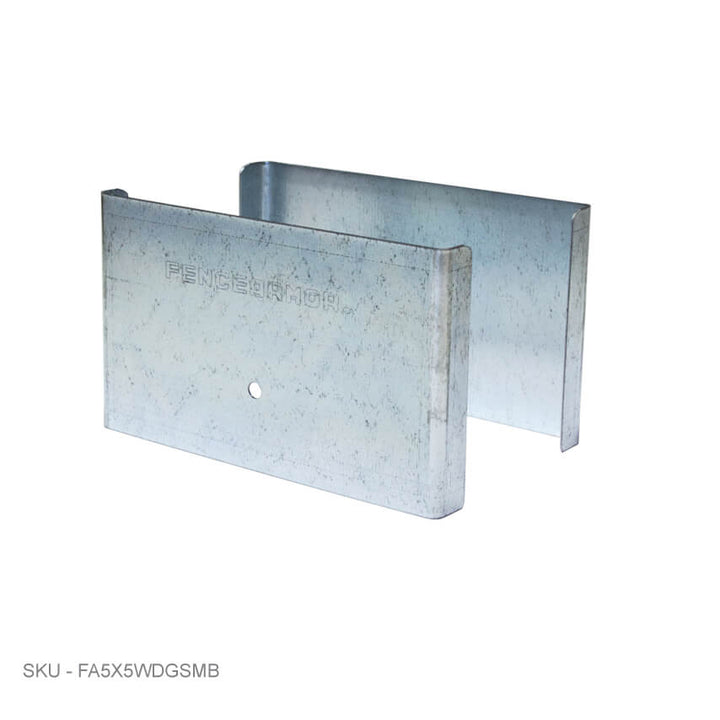 Privacy Fence Post Protection – 3˝ Tall Demi Post Protection – 3˝ Tall & Fence Armor 4.50˝ x 0.50˝ / Galv. Steel Demi Full Post Protection - Pairs Fence Armor