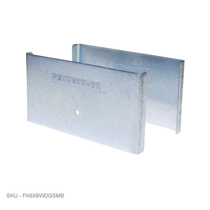 Privacy Fence Post Protection – 3˝ Tall Demi Post Protection – 3˝ Tall & Fence Armor 5.50˝ x 0.50˝ / Galv. Steel Demi Full Post Protection - Pairs Fence Armor