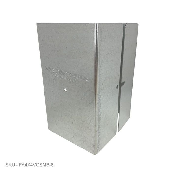 Metal Post Protectors 6" Tall Pro-Series Post Guard Metal Post Protectors 6" Tall Pro-Series Post Guard 4.00˝ x 4.00˝ / Galv. Steel Pro Series - Pairs Fence Armor