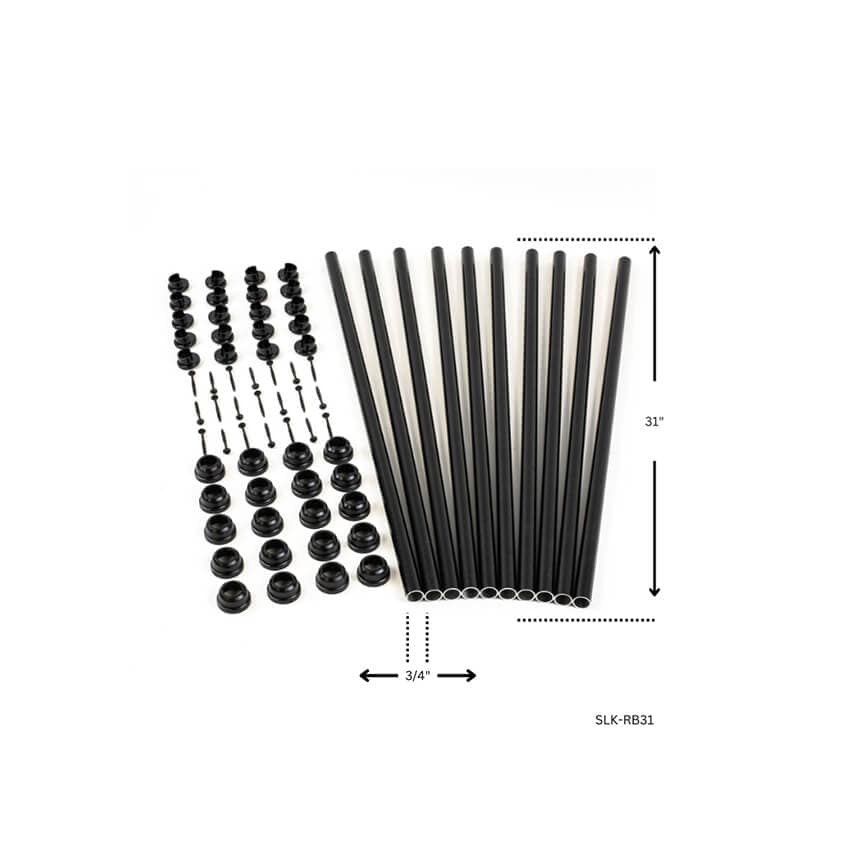 Titan Aluminum Baluster Kits Titan Aluminum Deck Baluster Kits | Fence Armor Snap n' Lock Kit-31" Long / Black Round Baluster Kit Titan Fence Armor