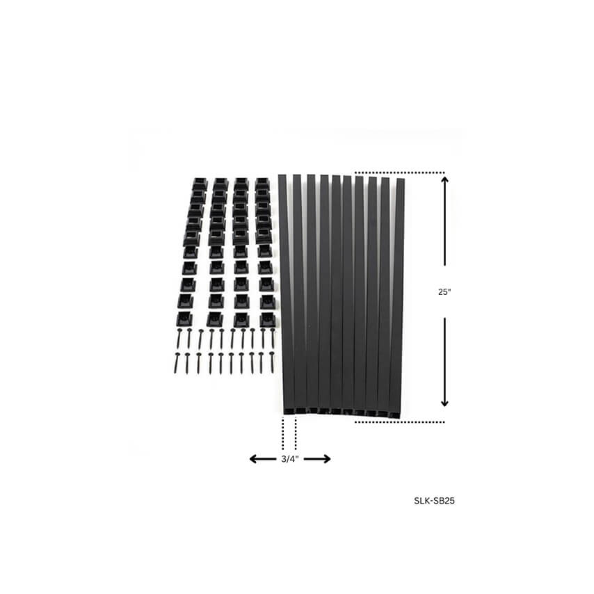 Titan Aluminum Baluster Kits Titan Aluminum Deck Baluster Kits | Fence Armor Snap n' Lock Kit-25" Long / Black Square Baluster Kit Titan Fence Armor