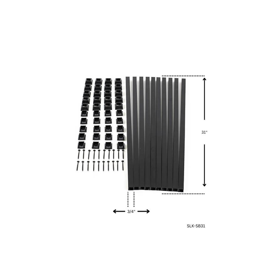 Titan Aluminum Baluster Kits Titan Aluminum Deck Baluster Kits | Fence Armor Snap n' Lock Kit-31" Long / Black Square Baluster Kit Titan Fence Armor