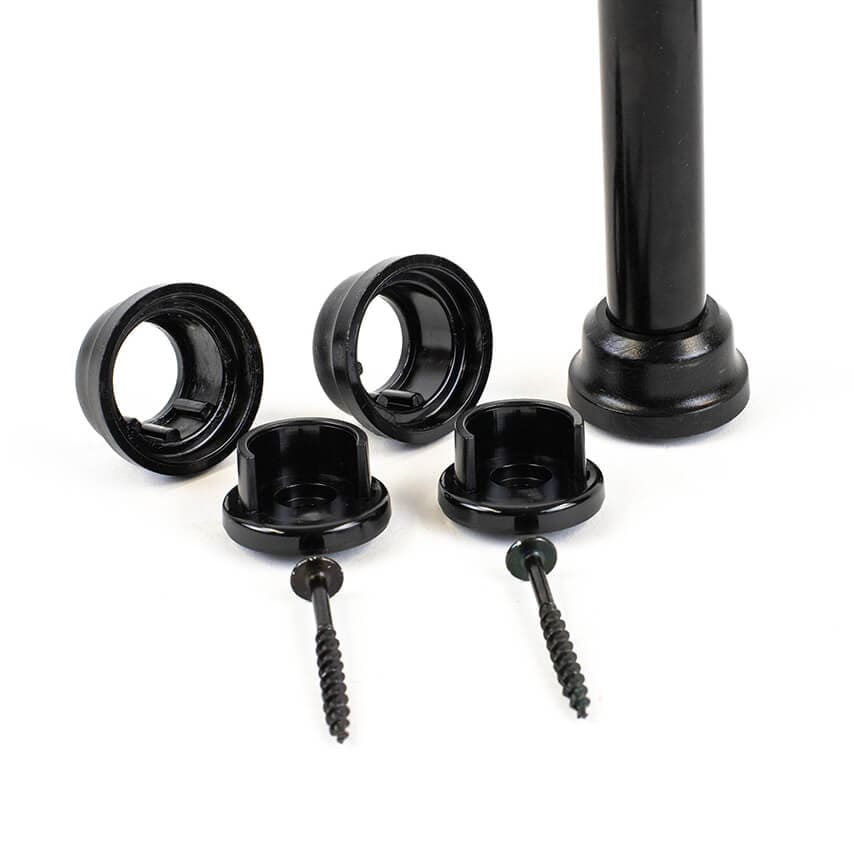 Titan Aluminum Baluster Connectors Titan Aluminum Baluster Connectors Snap n' Lock Level Adapters / Connectors Black Round Titan Fence Armor