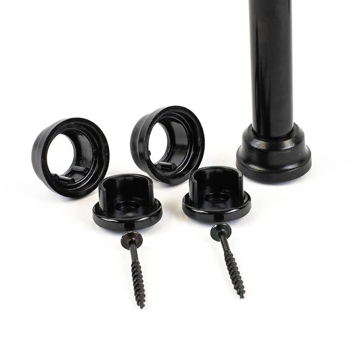 Titan Aluminum Baluster Connectors Titan Aluminum Baluster Connectors Snap n' Lock Level Adapters / Connectors Black Round Titan Fence Armor