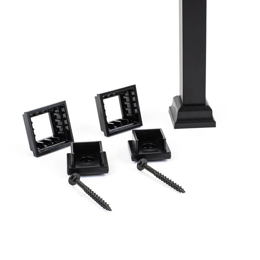 Titan Aluminum Baluster Connectors Titan Aluminum Baluster Connectors Snap n' Lock Level Adapters / Connectors Black Square Titan Fence Armor
