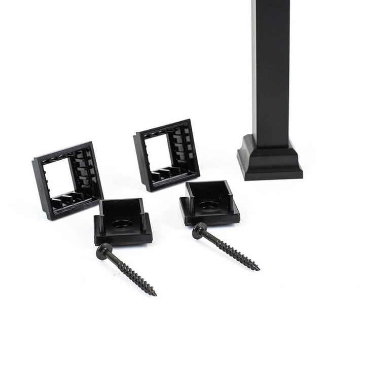 Titan Aluminum Baluster Connectors Titan Aluminum Baluster Connectors Snap n' Lock Level Adapters / Connectors Black Square Titan Fence Armor