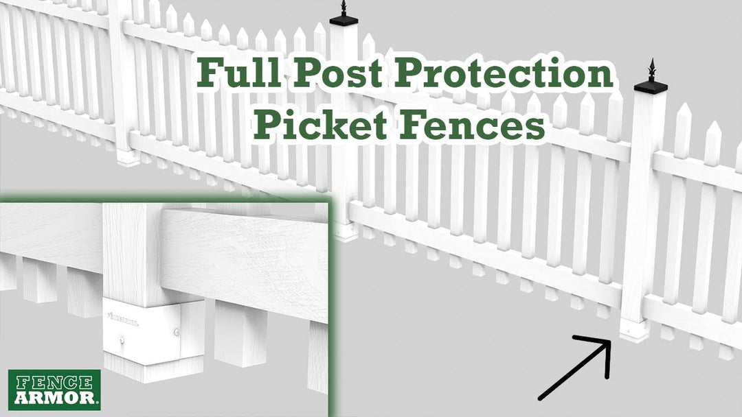 Fence Armor Post Guard Full Protection on 4x4 White Picket Fence | Fence Armor