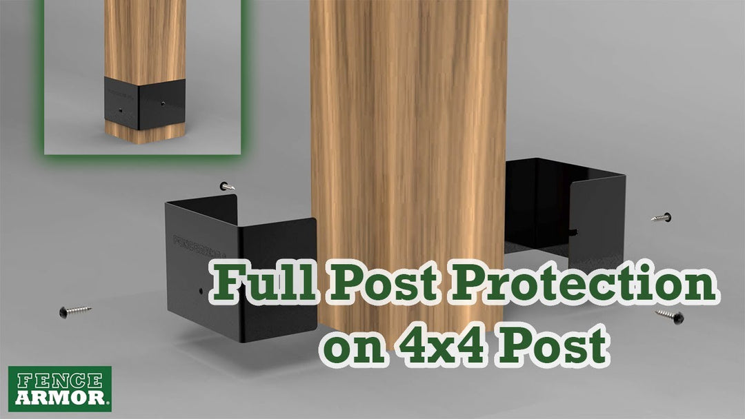Fence Armor Post Guard - Full Post Protection on 4x4 3 Rail Fence Post | Fence Armor