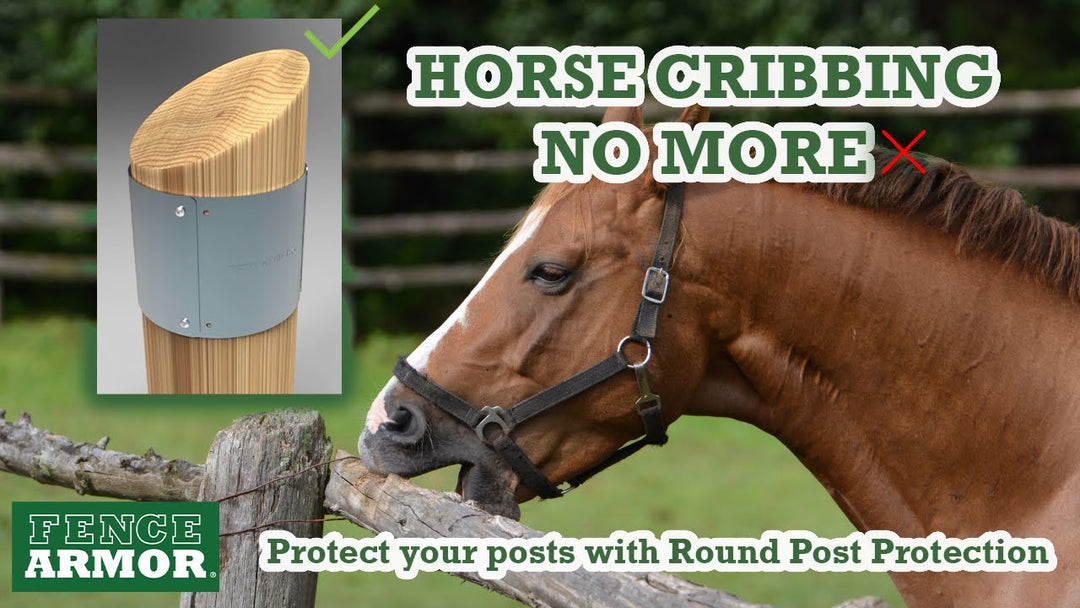 Installation of Round Post Protection Post Guard - Top | Prevent Horse Cribbing | Fence Armor