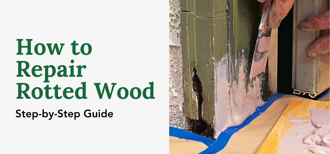 Image of rotting wood being repaired and filled in.