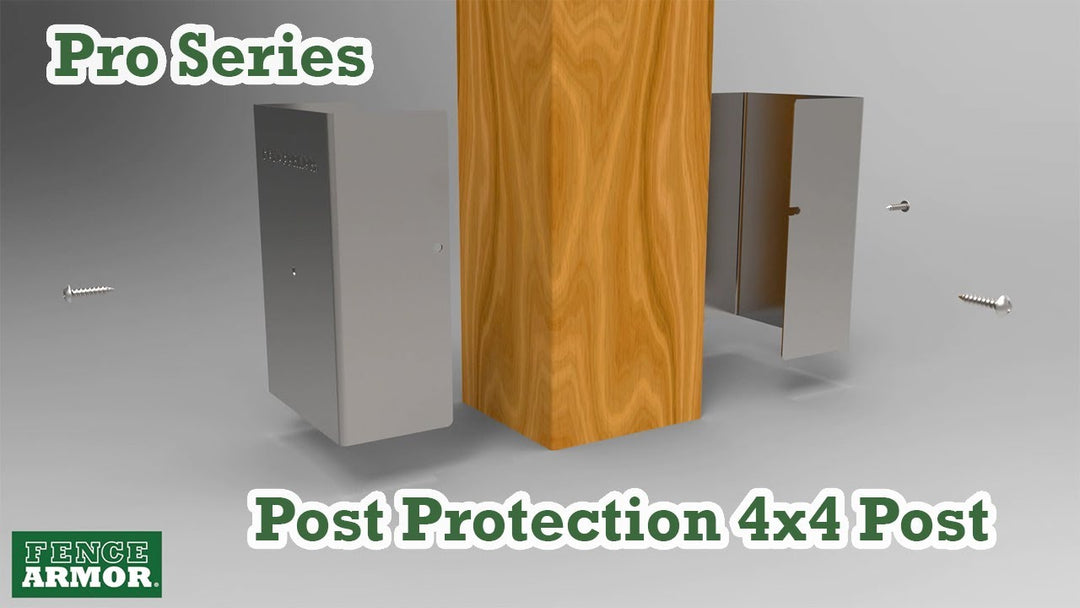Fence Armor Post Guard - Pro Series Post Protector 4x4 3 Rail Fence Post | Fence Armor