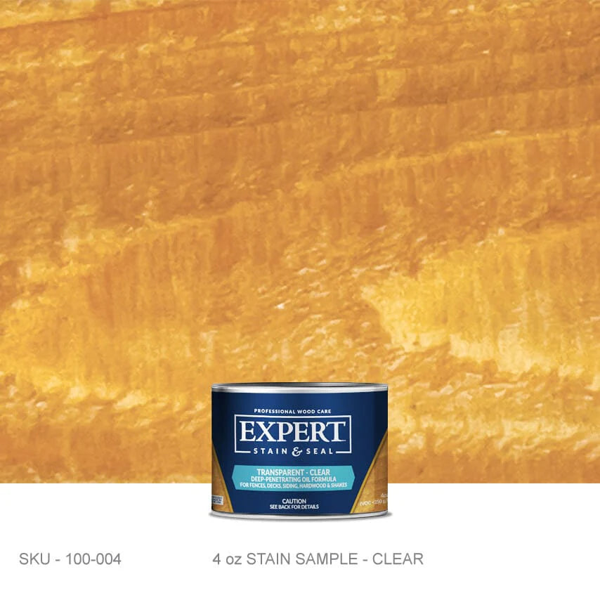 Clear Oil Stain for Wood Fences & Decks | EXPERT Clear Oil Stain for Wood Fences & Decks | EXPERT 4oz Sample Can / Clear EXPERT - Clear Stain Stain & Seal Experts Store