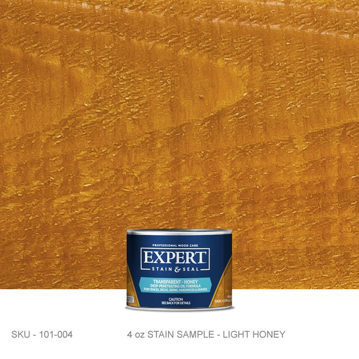 Transparent Oil Stain for Cedar & Pressure-Treated Fences & Decks | EXPERT Transparent Oil Stain for Cedar Decks & Fences | EXPERT 4oz Sample Can / Honey EXPERT - Stain Stain & Seal Experts Store