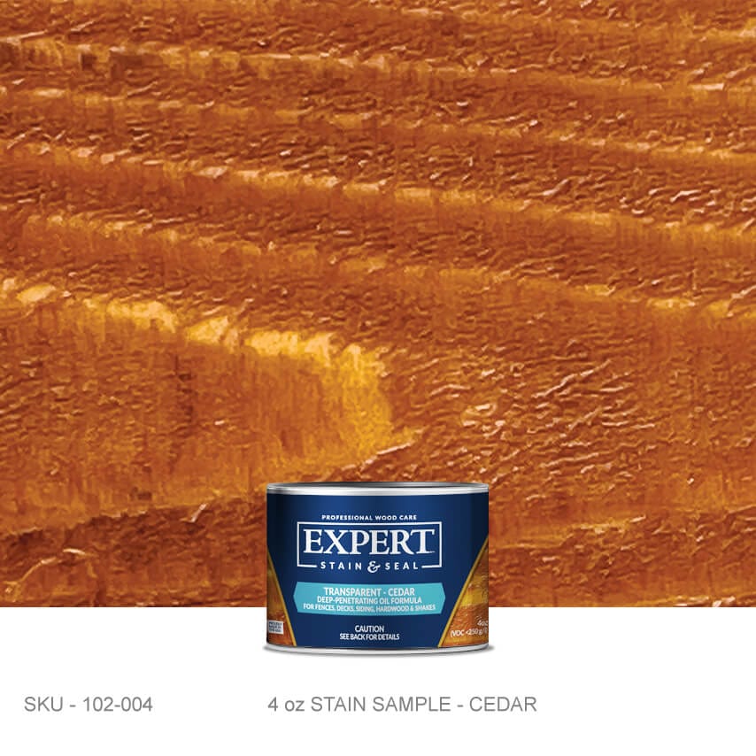 Transparent Oil Stain for Cedar & Pressure-Treated Fences & Decks | EXPERT Transparent Oil Stain for Cedar Decks & Fences | EXPERT 4oz Sample Can / Cedar EXPERT - Stain Stain & Seal Experts Store