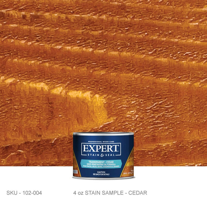 Transparent Oil Stain for Cedar & Pressure-Treated Fences & Decks | EXPERT Transparent Oil Stain for Cedar Decks & Fences | EXPERT 4oz Sample Can / Cedar EXPERT - Stain Stain & Seal Experts Store