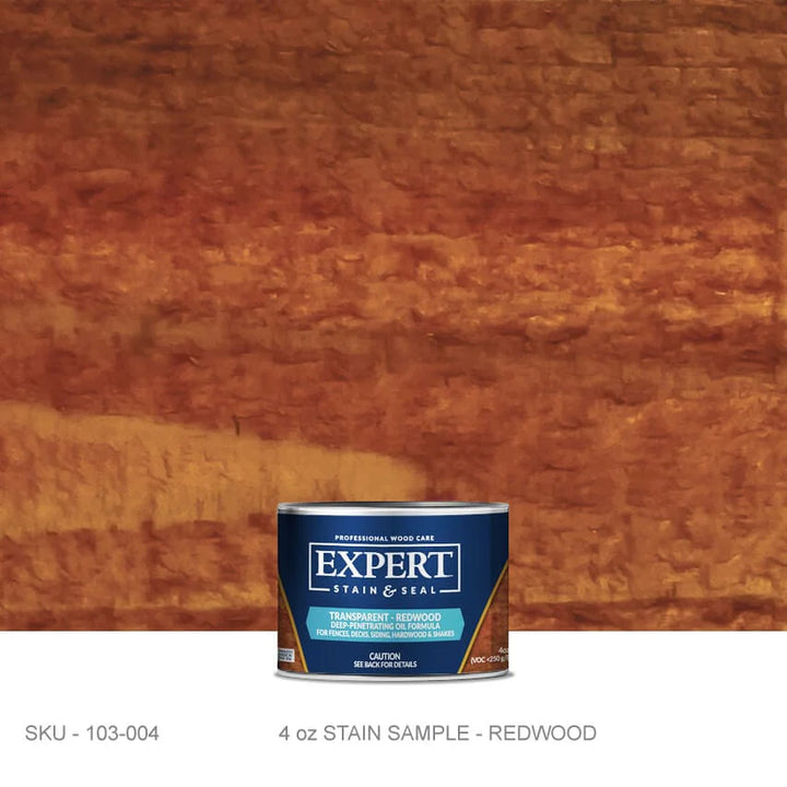 Transparent Oil Stain for Cedar & Pressure-Treated Fences & Decks | EXPERT Transparent Oil Stain for Cedar Decks & Fences | EXPERT 4oz Sample Can / Redwood EXPERT - Stain Stain & Seal Experts Store