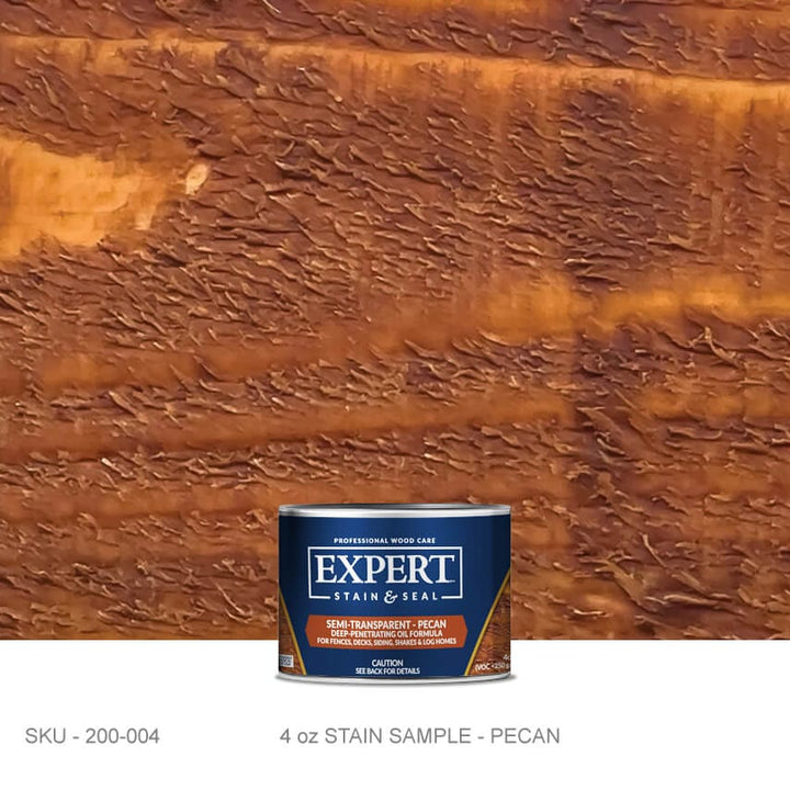 Semi-Transparent Oil Stain for Cedar & Pressure-Treated Fences & Decks | EXPERT Semi-Transparent Oil Stain for Cedar, Decks & Fences | EXPERT 4oz Sample Can / Pecan EXPERT - Stain Stain & Seal Experts Store