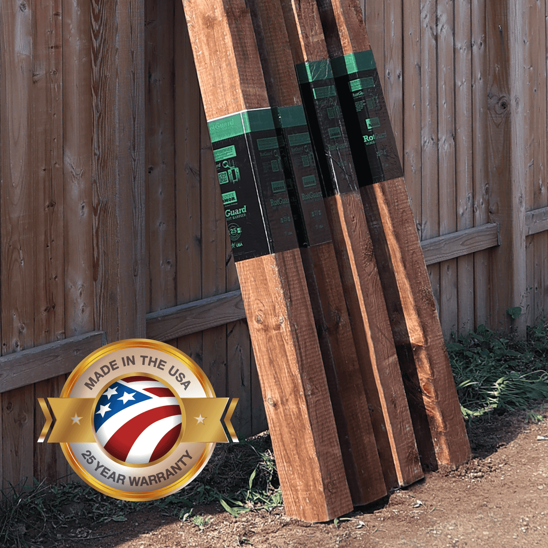 RotGuard™ - 5x5 Series RotGuard™ - 5x5 Series 5x5 Posts or smaller RotGuard™ self-adhesive wrap - Rot Barrier Fence Armor