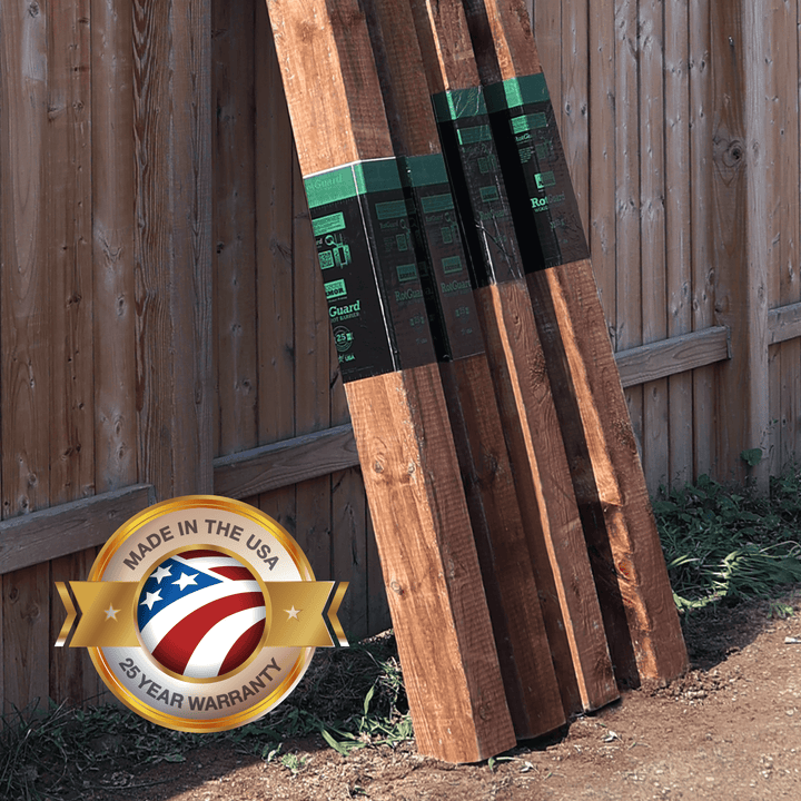 RotGuard™ - 5x5 Series RotGuard™ - 5x5 Series 5x5 Posts or smaller RotGuard™ self-adhesive wrap - Rot Barrier Fence Armor
