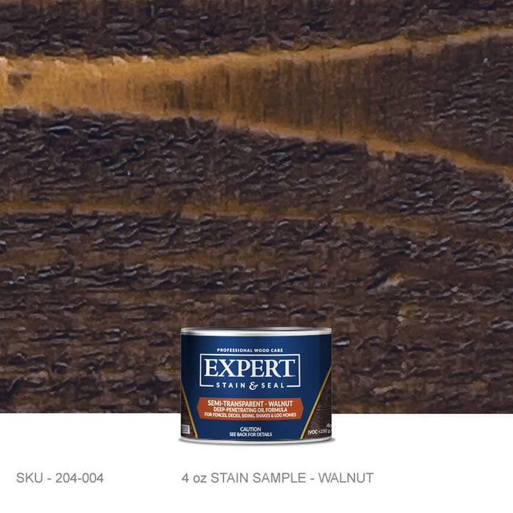 Semi-Transparent Oil Stain for Cedar & Pressure-Treated Fences & Decks | EXPERT Semi-Transparent Oil Stain for Cedar, Decks & Fences | EXPERT 4oz Sample Can / Walnut EXPERT - Stain Stain & Seal Experts Store