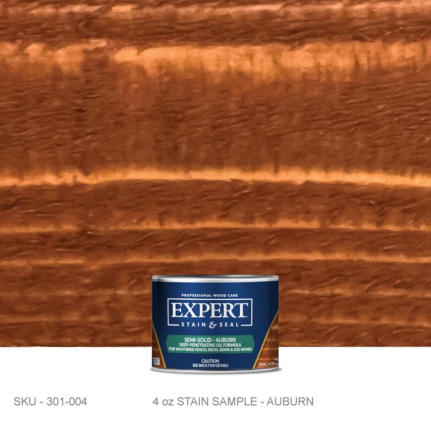 Semi-Solid Oil Stain for Cedar & Pressure-Treated Fences & Decks | EXPERT Semi-Solid Oil Stain for Cedar Fences & Decks | EXPERT 4oz Sample Can / Auburn EXPERT - Stain Stain & Seal Experts Store