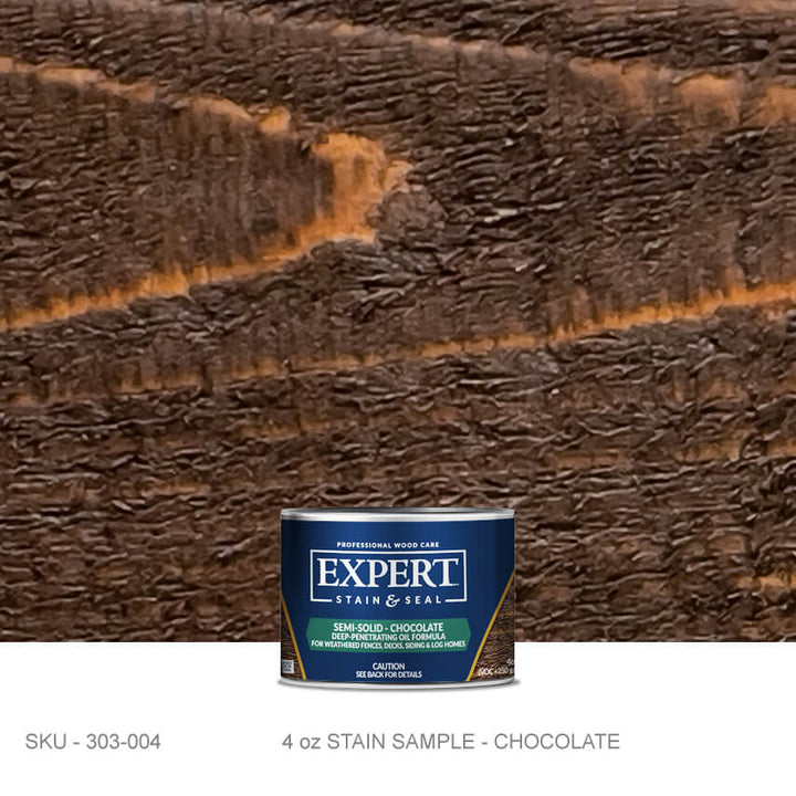 Semi-Solid Oil Stain for Cedar & Pressure-Treated Fences & Decks | EXPERT Semi-Solid Oil Stain for Cedar Fences & Decks | EXPERT 4oz Sample Can / Chocolate EXPERT - Stain Stain & Seal Experts Store