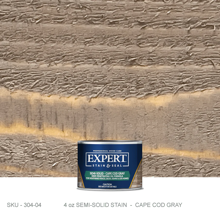 Semi-Solid Oil Stain for Cedar & Pressure-Treated Fences & Decks | EXPERT Semi-Solid Oil Stain for Cedar Fences & Decks | EXPERT 4oz Sample Can / Cape Cod Gray EXPERT - Stain Stain & Seal Experts Store