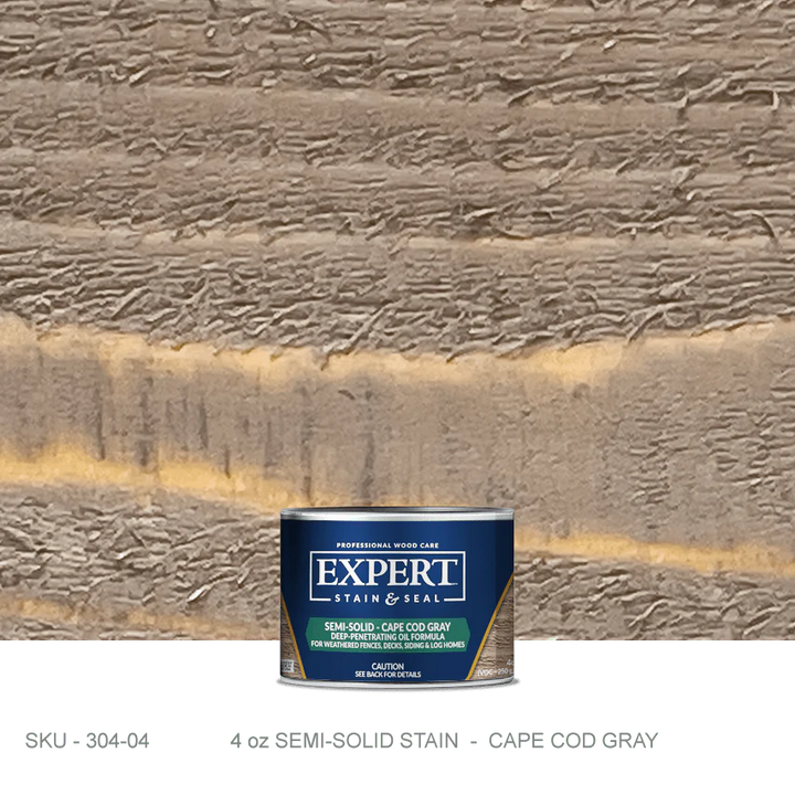 Semi-Solid Oil Stain for Cedar & Pressure-Treated Fences & Decks | EXPERT Semi-Solid Oil Stain for Cedar Fences & Decks | EXPERT 4oz Sample Can / Cape Cod Gray EXPERT - Stain Stain & Seal Experts Store