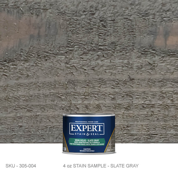 Semi-Solid Oil Stain for Cedar & Pressure-Treated Fences & Decks | EXPERT Semi-Solid Oil Stain for Cedar Fences & Decks | EXPERT 4oz Sample Can / Slate Gray EXPERT - Stain Stain & Seal Experts Store