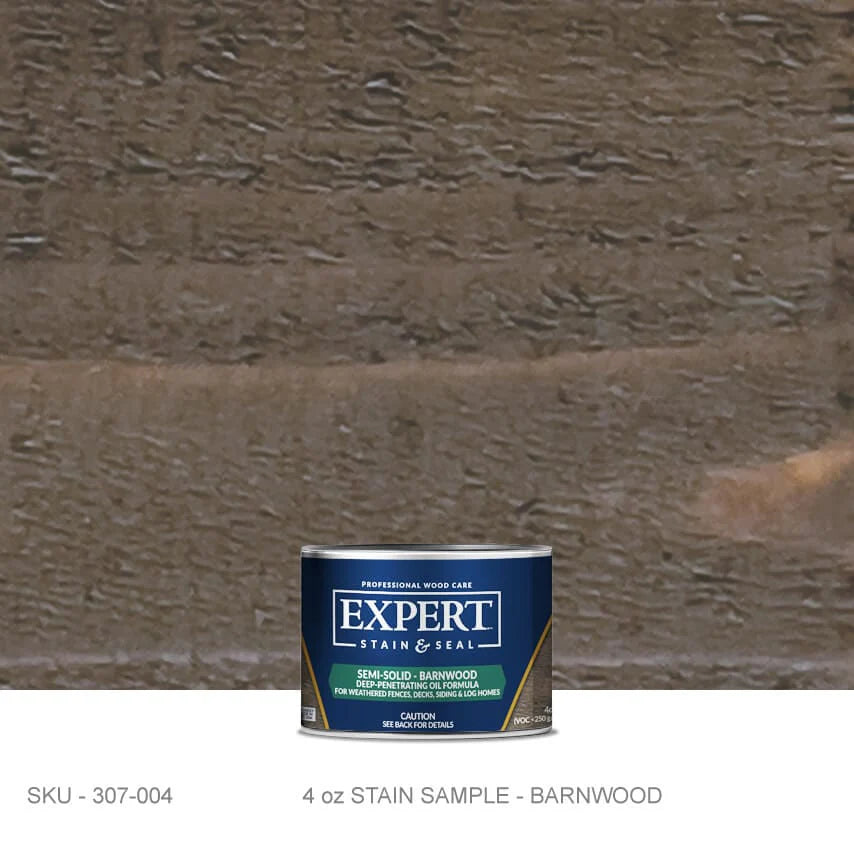 Semi-Solid Oil Stain for Cedar & Pressure-Treated Fences & Decks | EXPERT Semi-Solid Oil Stain for Cedar Fences & Decks | EXPERT 4oz Sample Can / Barnwood EXPERT - Stain Stain & Seal Experts Store