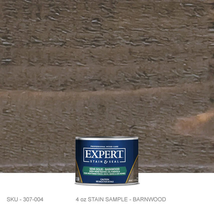 Semi-Solid Oil Stain for Cedar & Pressure-Treated Fences & Decks | EXPERT Semi-Solid Oil Stain for Cedar Fences & Decks | EXPERT 4oz Sample Can / Barnwood EXPERT - Stain Stain & Seal Experts Store