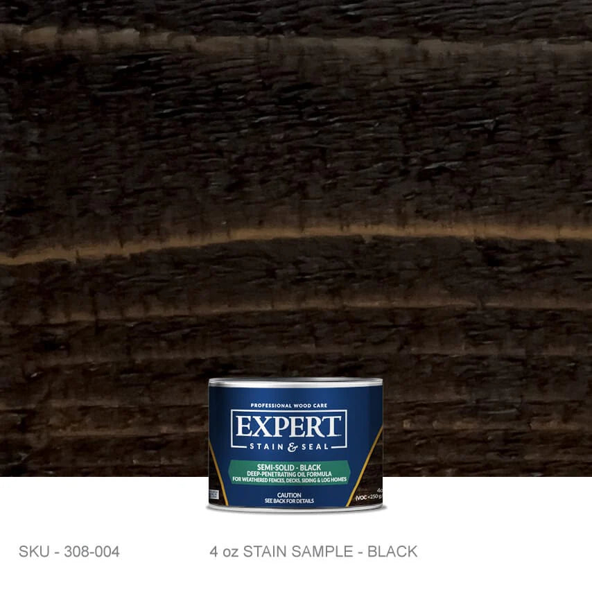 Semi-Solid Oil Stain for Cedar & Pressure-Treated Fences & Decks | EXPERT Semi-Solid Oil Stain for Cedar Fences & Decks | EXPERT 4oz Sample Can / Black EXPERT - Stain Stain & Seal Experts Store