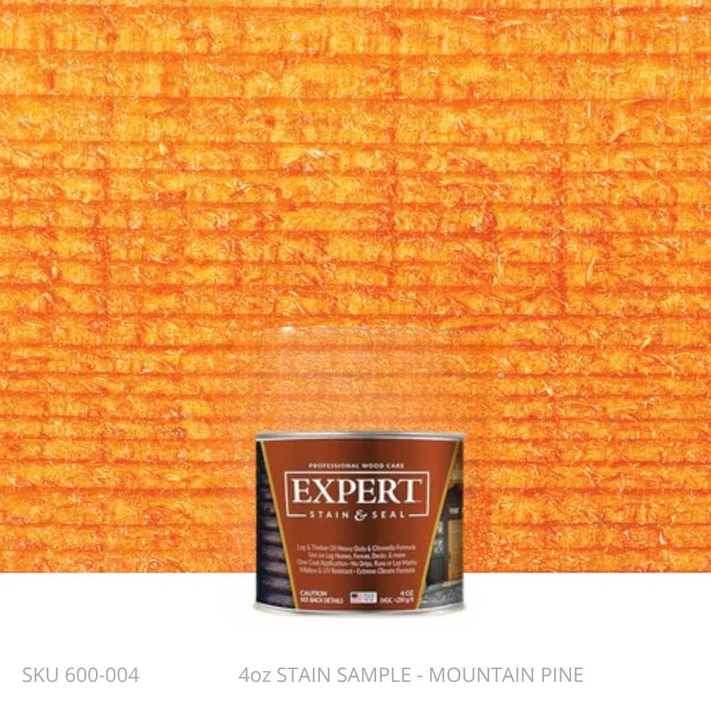 Log & Timber Oil for Log Homes & Timber Structures | EXPERT Professional Log Home Stain & Timber Oil | EXPERT 4oz Sample Can / Mountain Pine EXPERT - L&T Stain Stain & Seal Experts Store