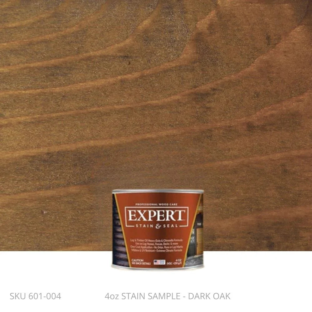 Log & Timber Oil for Log Homes & Timber Structures | EXPERT Professional Log Home Stain & Timber Oil | EXPERT 4oz Sample Can / Dark Oak EXPERT - L&T Stain Stain & Seal Experts Store