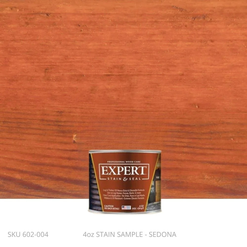 Log & Timber Oil for Log Homes & Timber Structures | EXPERT Professional Log Home Stain & Timber Oil | EXPERT 4oz Sample Can / Sedona EXPERT - L&T Stain Stain & Seal Experts Store