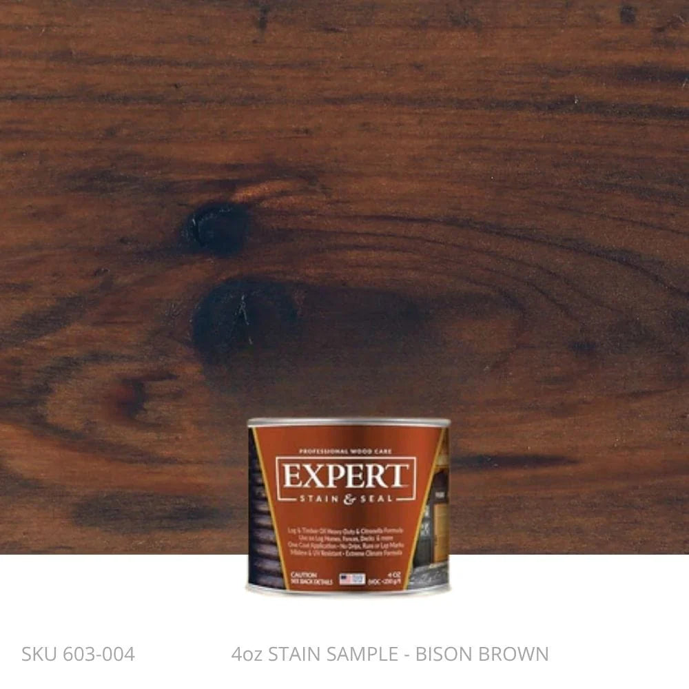 Log & Timber Oil for Log Homes & Timber Structures | EXPERT Professional Log Home Stain & Timber Oil | EXPERT 4oz Sample Can / Bison Brown EXPERT - L&T Stain Stain & Seal Experts Store