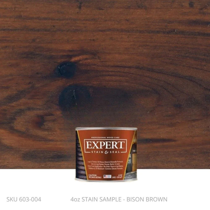 Log & Timber Oil for Log Homes & Timber Structures | EXPERT Professional Log Home Stain & Timber Oil | EXPERT 4oz Sample Can / Bison Brown EXPERT - L&T Stain Stain & Seal Experts Store