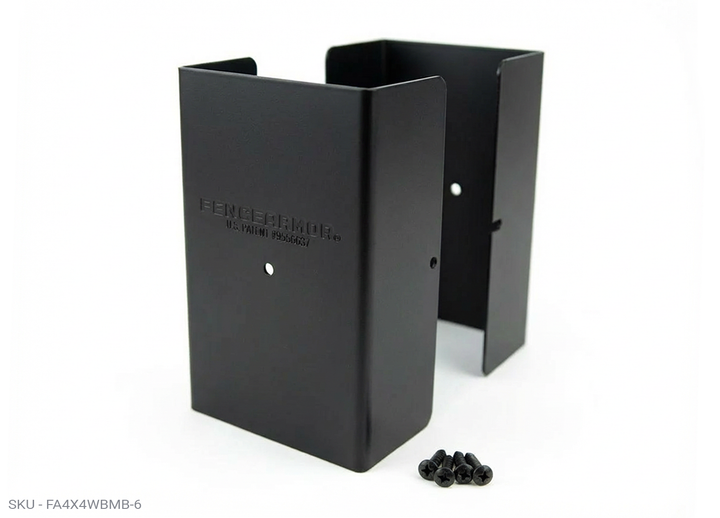 Fence Armor® Full-Protection Post Guard - 6″ Tall Upgrade 6″ Full-Protection Fence Post Guard — Repair & Protect Wood Posts 3.50˝ x 3.50˝ / Black Pro Series - Pairs Fence Armor