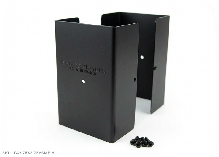 Fence Armor® Full-Protection Post Guard - 6″ Tall Upgrade 6″ Full-Protection Fence Post Guard — Repair & Protect Wood Posts 3.75" x 3.75" / Black Pro Series - Pairs Fence Armor