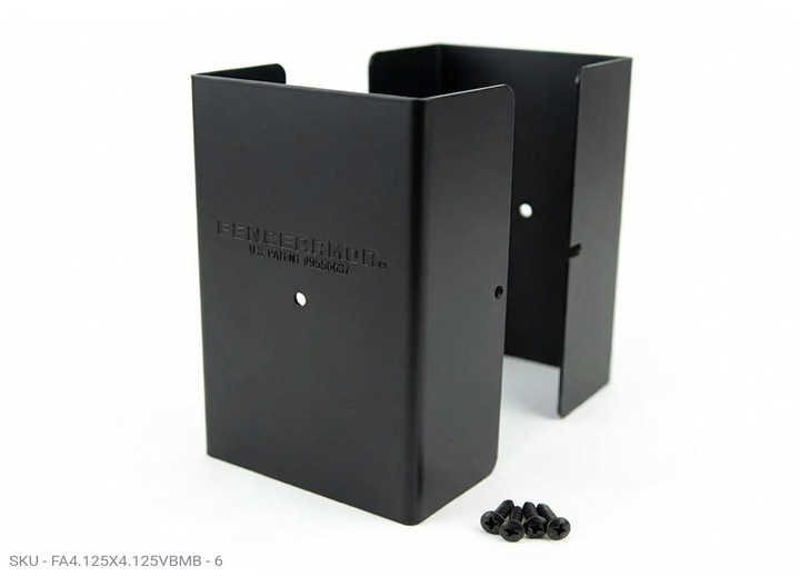 Fence Armor® Full-Protection Post Guard - 6″ Tall Upgrade 6″ Full-Protection Fence Post Guard — Repair & Protect Wood Posts 4.125" x 4.125" / Black Pro Series - Pairs Fence Armor