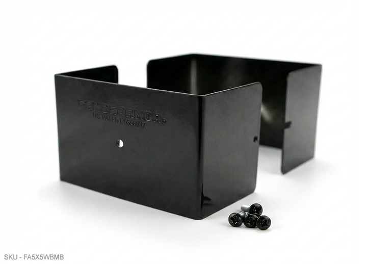 Fence Armor® Full-Protection Post Guard Fence Post Guard – Full Protection Steel Shield for Wood Posts 4.50˝ x 4.50˝ / Black Fence Armor